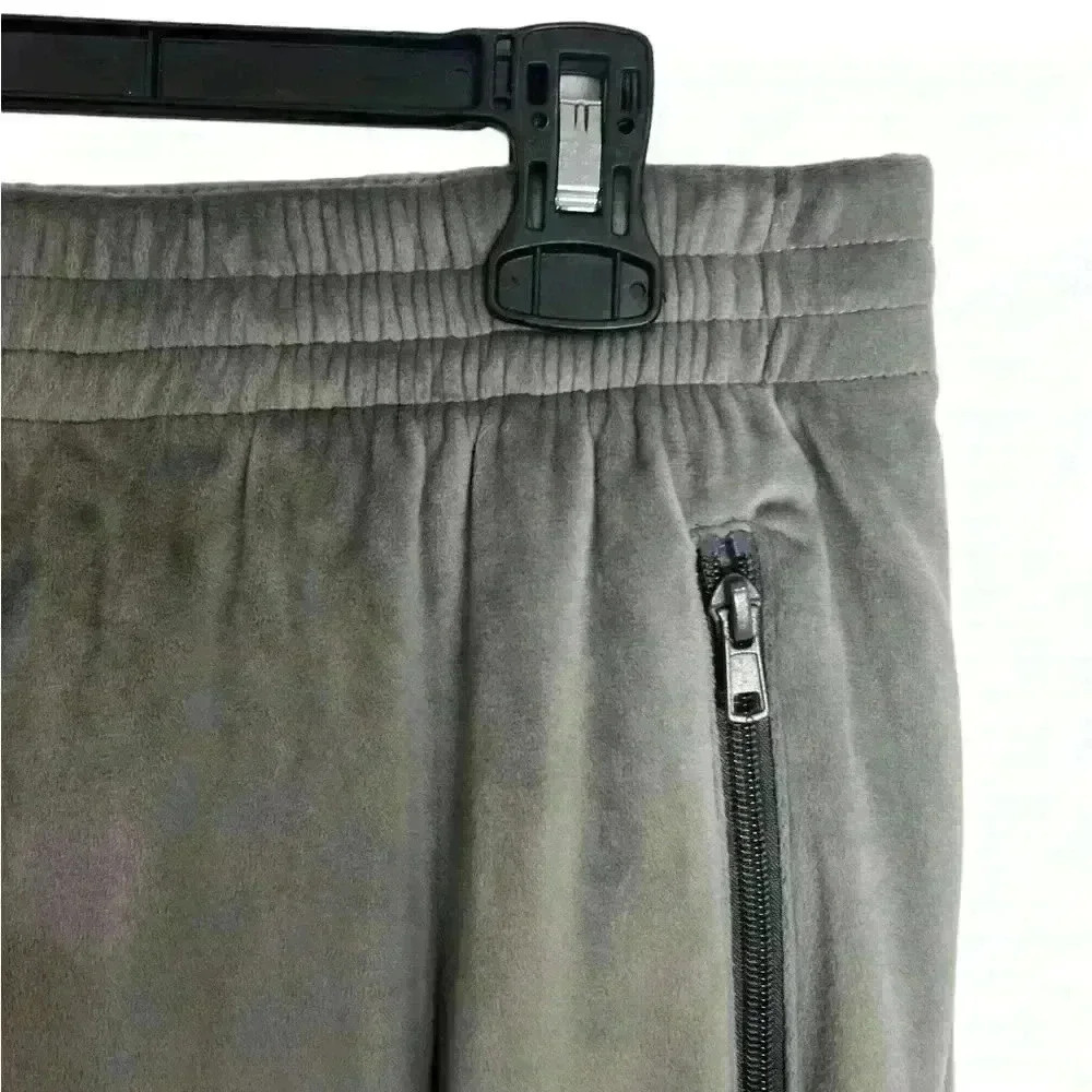 SKIMS VELOUR Wide Leg Track PANTS In Gunmetal Size Medium - Picture 5 of 10